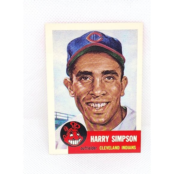 Harry Simpson Cleveland Indians Outfielder 1953 Topps Baseball Card - Vintage - Picture 2 of 6